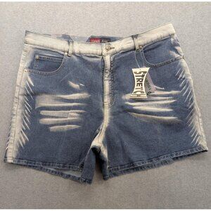 Younique Shorts Womens SZ 20 Blue Distressed Stretch Denim Casual Summer Style